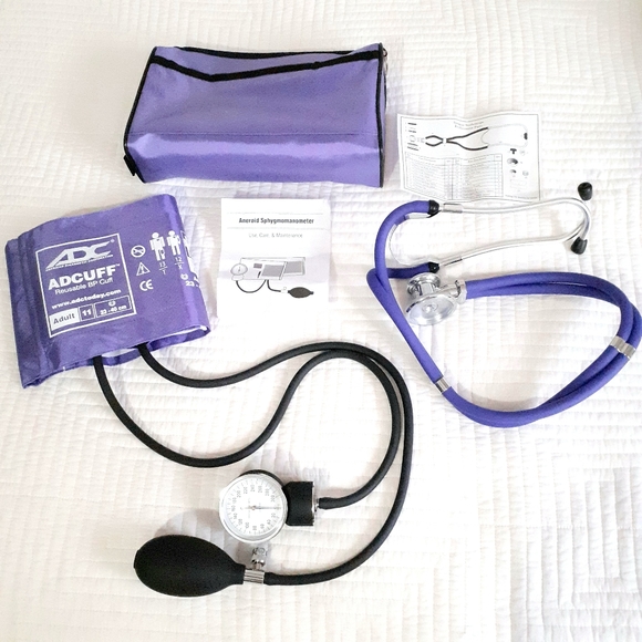 NEW ADC Pro's Combo II SR Adult Pocket Aneroid/Scope Kit with Case, Purple - Picture 1 of 12